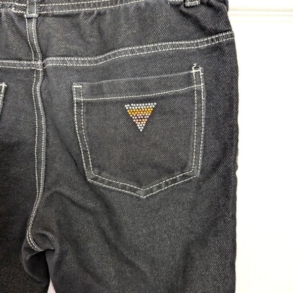 Guess Kids (Size 10) Black Leggings With Rhinestones On Back Pocket - Picture 5 of 9